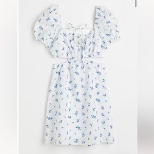 BNWT H&M white and floral cut-out dress
